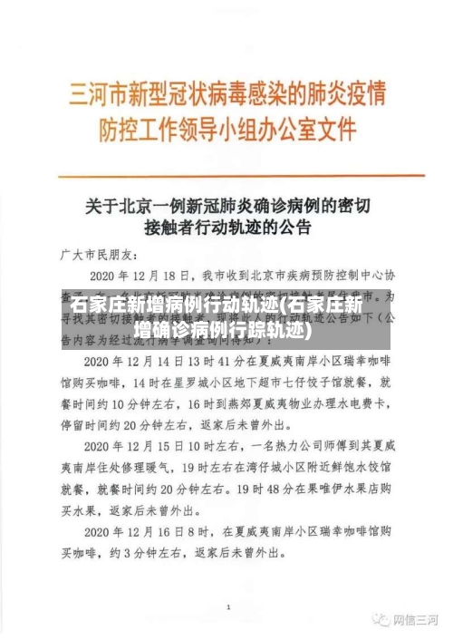 石家庄新增病例行动轨迹(石家庄新增确诊病例行踪轨迹)