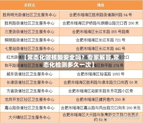【常态化做核酸安全吗？专家解答,常态化检测多久一次】-第3张图片